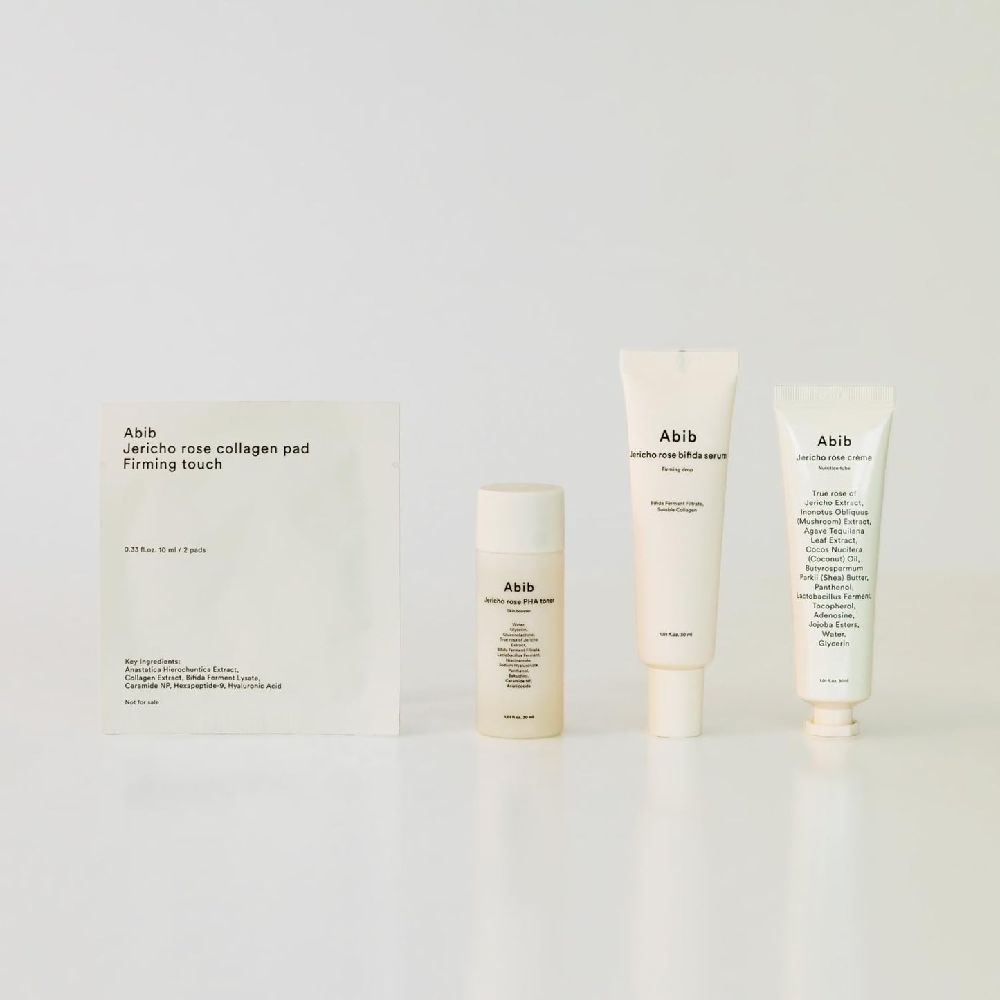 Abib Jericho Trial Kit, Travel Kit | Korean Skincare, Toner Pads, Cream, Serum, Travel Essentials, Gift Set, Beige