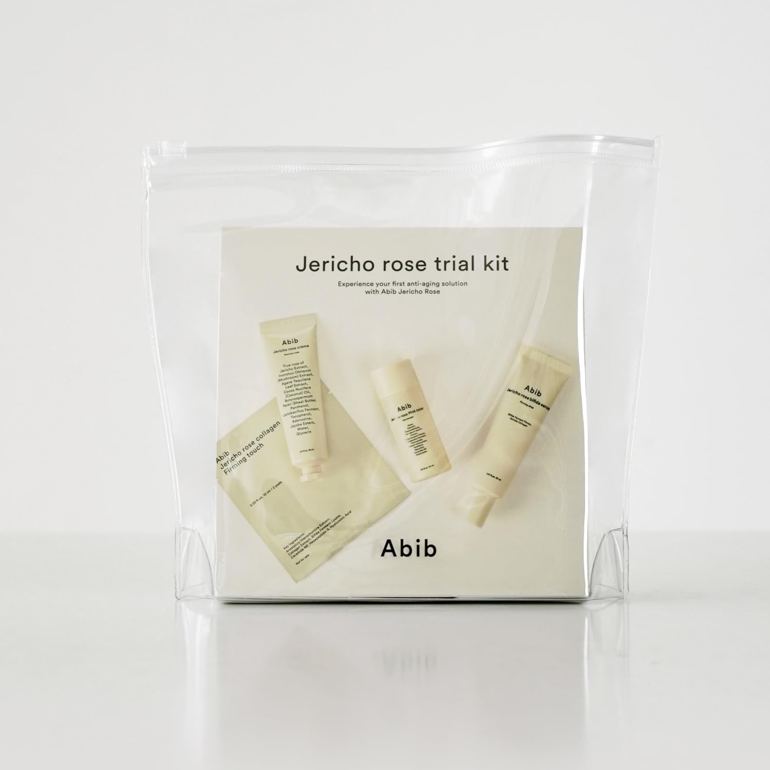 Abib Jericho Trial Kit, Travel Kit | Korean Skincare, Toner Pads, Cream, Serum, Travel Essentials, Gift Set, Beige