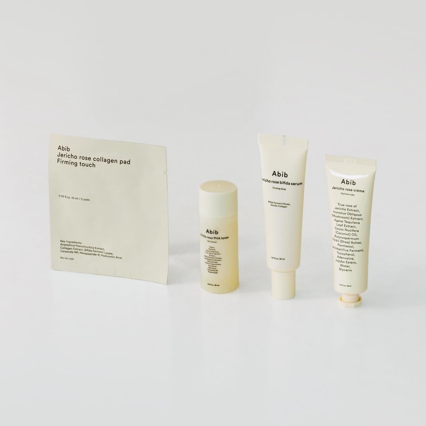 Abib Jericho Trial Kit, Travel Kit | Korean Skincare, Toner Pads, Cream, Serum, Travel Essentials, Gift Set, Beige