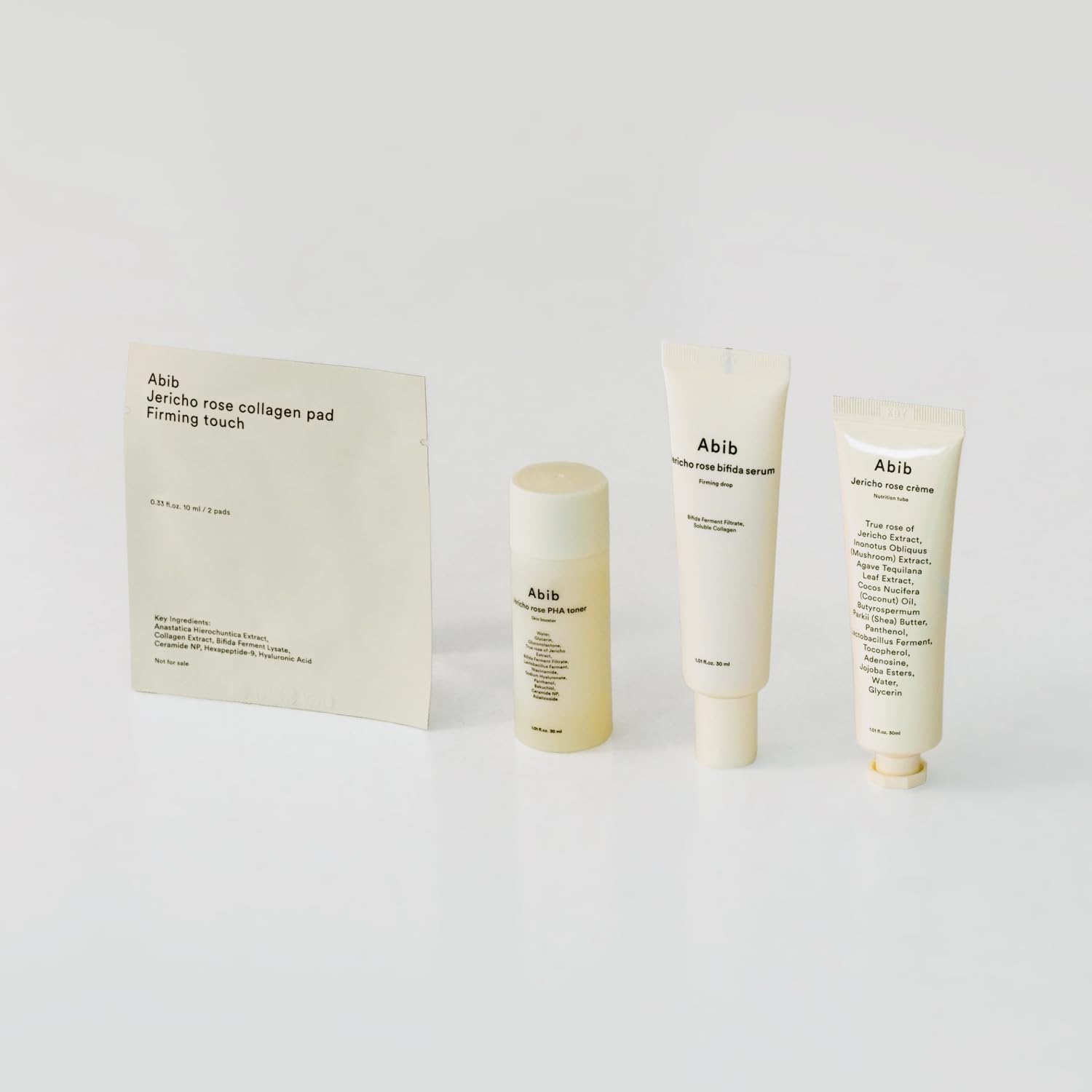 Abib Jericho Trial Kit, Travel Kit | Korean Skincare, Toner Pads, Cream, Serum, Travel Essentials, Gift Set, Beige