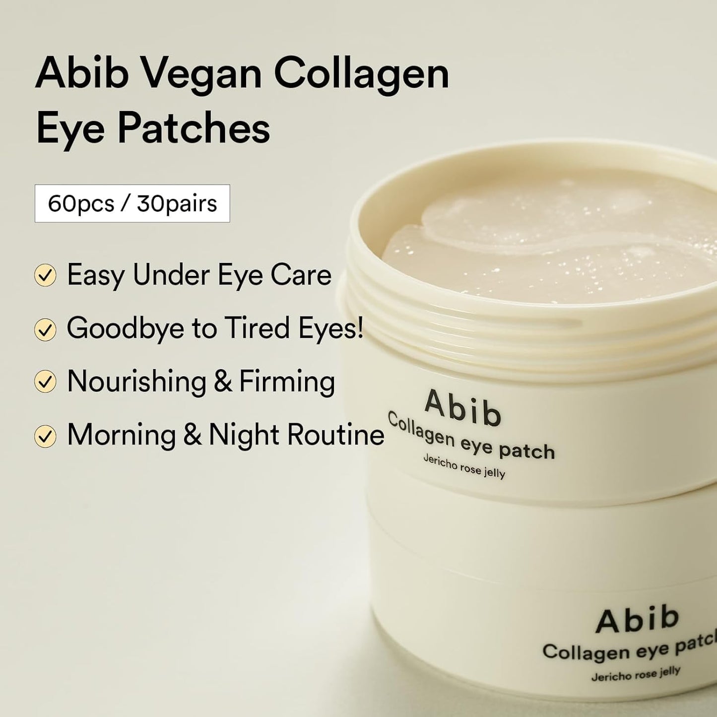 Abib PDRN & Collagen Eye Patch Duo: PDRN Retinol Eye Patches 60 + Collagen Eye Patches Jericho Rose 60, Korean Under Eye Patches for Puffy Eyes and Dark Circles, Korean Skin Care Set