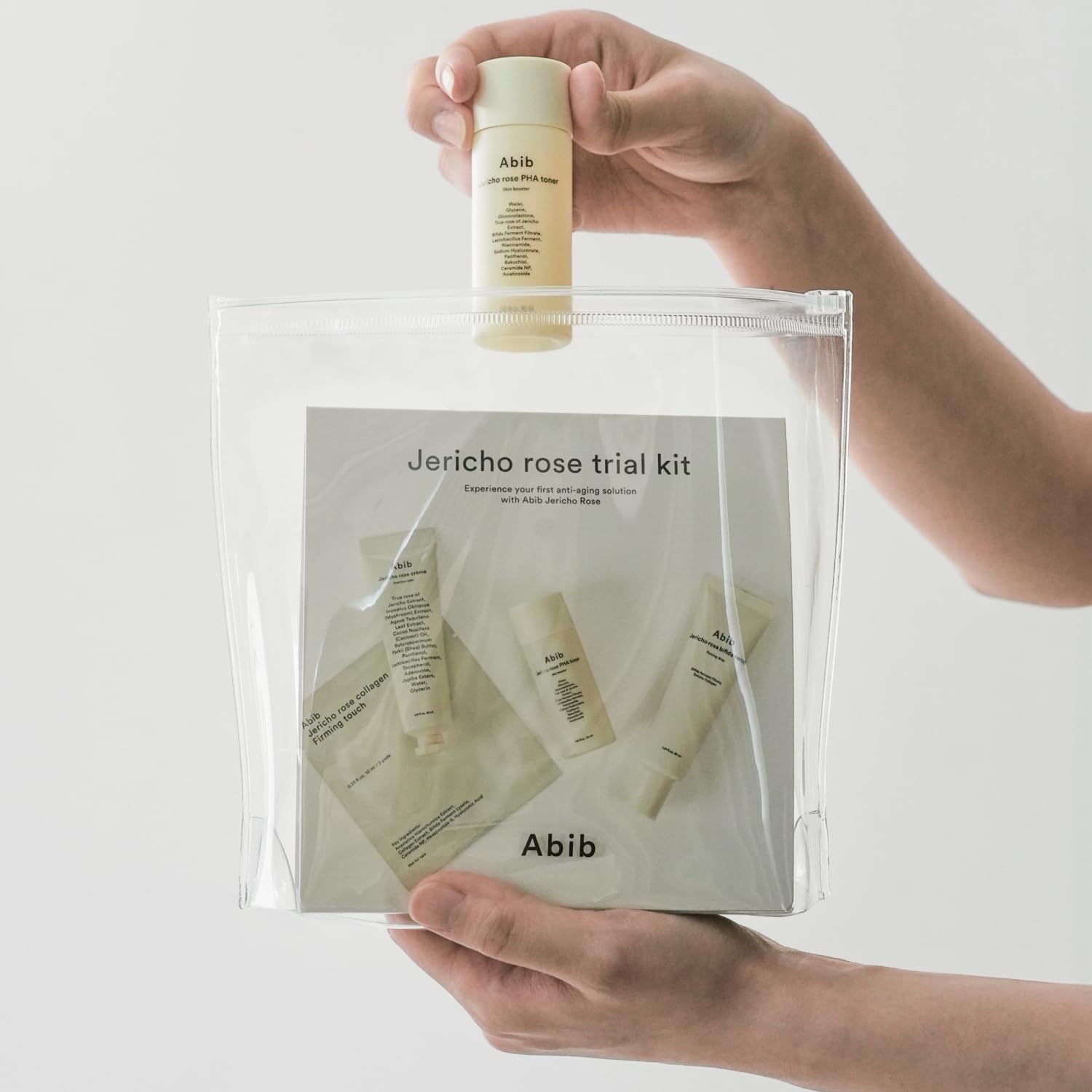 Abib Jericho Trial Kit, Travel Kit | Korean Skincare, Toner Pads, Cream, Serum, Travel Essentials, Gift Set, Beige