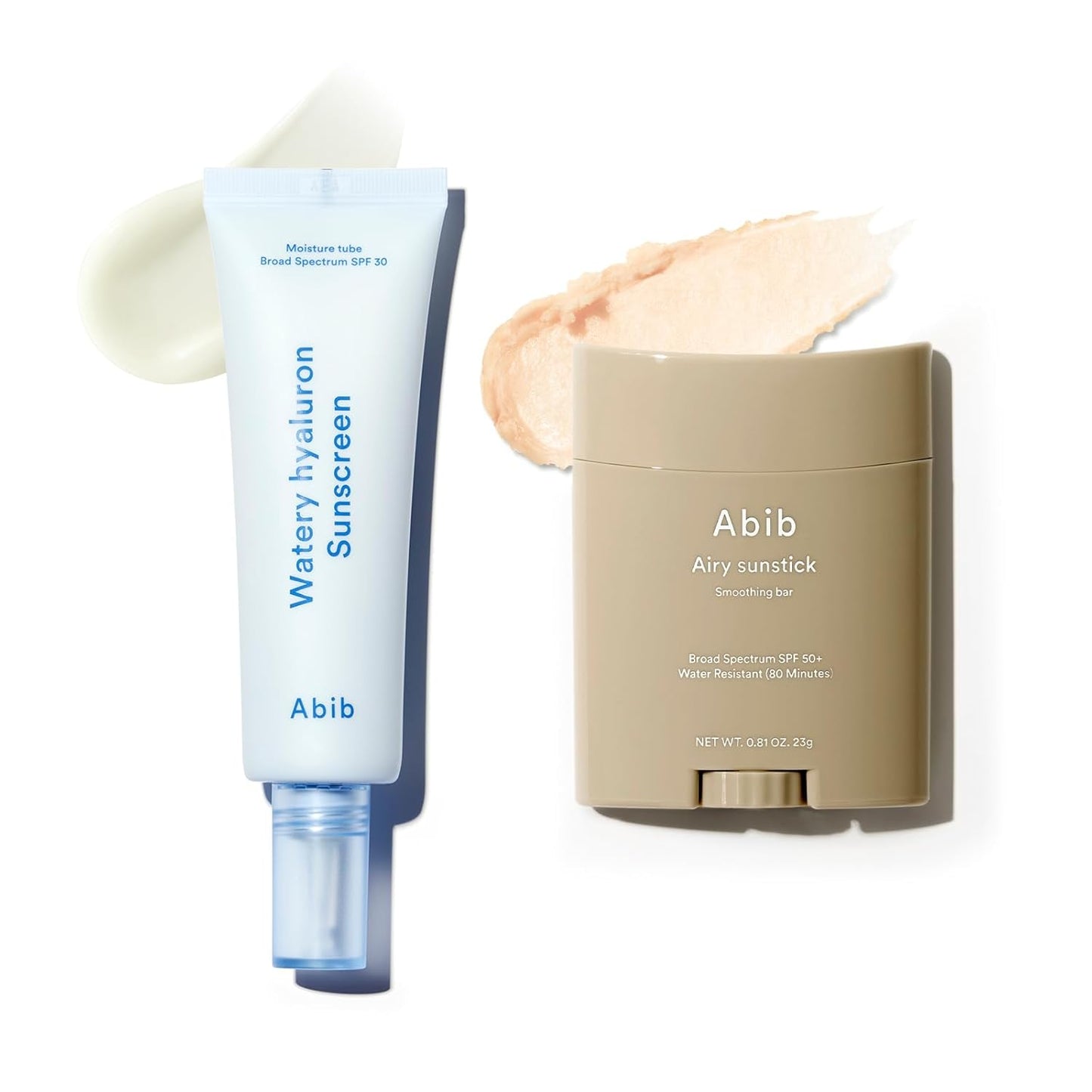 Abib Airy&Watery Sun Care Duo : Airy Suntick&Watery Hyaluron Sunscreen - Korean Suncreen Suncare Sunblock No White cast Reef Safe Hyaluronic Acid