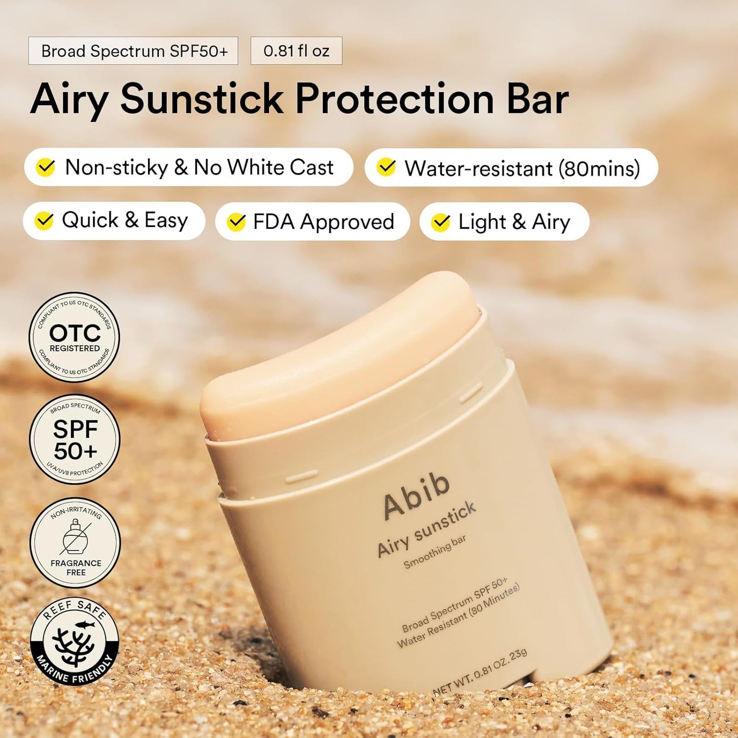 Abib Airy&Watery Sun Care Duo : Airy Suntick&Watery Hyaluron Sunscreen - Korean Suncreen Suncare Sunblock No White cast Reef Safe Hyaluronic Acid