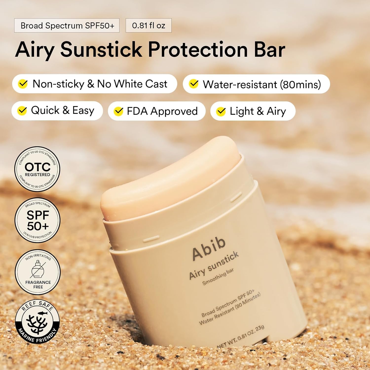 Abib Airy&Watery Sun Care Duo : Airy Suntick&Watery Hyaluron Sunscreen - Korean Suncreen Suncare Sunblock No White cast Reef Safe Hyaluronic Acid